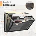 Docnest 3 Tier 3 Pack Magnetic Wall Mounted File Holders,Mesh Letter Organizer, Magnetic Hanging Mail Paper Document Organizer for Office, Home, School, Black