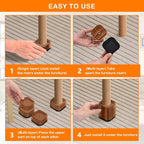 shouwuhho 32 Pack Furniture Risers Adjustable Bed Risers Heavy Duty Lifts Height 1", Square Stackable Bed Risers 1, 2 or 3 Inch for Desk Leg Table Couch Sofa Chair Bed Frame Legs Dorm, Brown