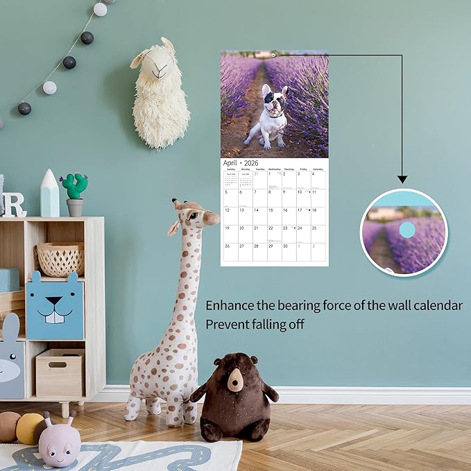 2026 Wall Calendar,Calendar 2026, November 2025 - December 2026, Wall Calendar Boston Terriers, 12" x 24" Opened,Full Page Months Thick & Sturdy Paper for Calendar Organizing & Planning