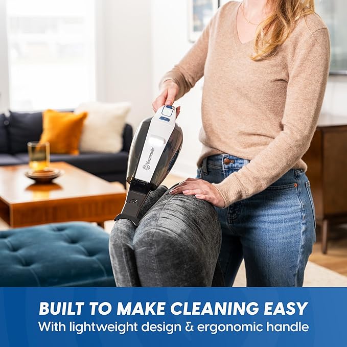 Vacmaster Pet Hair Cordless Hand Vacuum with Motorized Nozzle, 2-Speeds, LED Light, for Home & Car, Dusting Brush, Precision Nozzle, and Crevice Tool