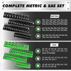 10-Piece Magnetic Socket and Wrench Organizer Set, 1/4", 3/8", 1/2" Drive Metric SAE Socket Organizer, Magnetic Wrench Holder 30 Slots Total, Tool Box Organizers (Sockets Wrenches not Included)