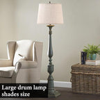 Drum Lamp Shade Large Beige 1 Pack, 14"To×16"Bottom ×11"High(Spider), Modern Farmhouse Lamp Shades for Floor&Table Lamps Replacement Living Room/Bedroom，Required Assembly，By GO&SO