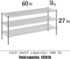 Regal Altair 18" Deep x 60" Wide x 27" Height Wire Shelving Kit | 3-Tier | NSF Commercial Storage Rack Unit