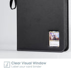 ProCase 900 Pockets Card Binder with Clear Window for Trading Cards, 9 Double Sided Pockets Cards Colletction Album Holder with Removable Sleeves for MTG, TCG, Sports Cards, Football Cards -Black