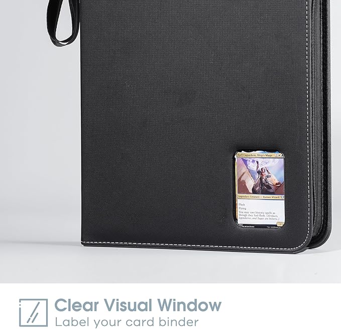 ProCase 900 Pockets Card Binder with Clear Window for Trading Cards, 9 Double Sided Pockets Cards Colletction Album Holder with Removable Sleeves for MTG, TCG, Sports Cards, Football Cards -Black