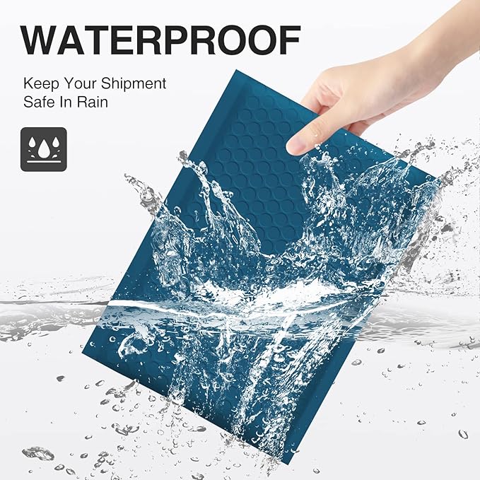 UCGOU Bubble Mailers 9.5x14.5 Inch Navy Blue 25 Pack Poly Padded Envelopes Large #4 Mailing Packages Opaque Packaging Postal Self Seal Adhesive Waterproof Boutique Shipping Bags for Clothes