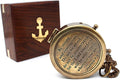 Be Strong and Courageous, Do Not Be Afraid Brass Engraved Compass with Stamped Wooden Case – Inspirational Birthday, Confirmation, and Baptism Gifts