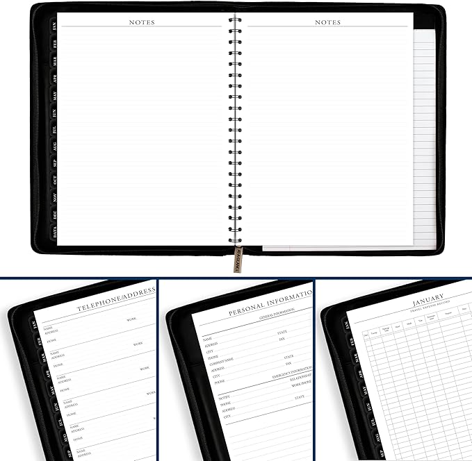 AT-A-GLANCE 2026 Appointment Book Planner, Weekly & Monthly, 8-1/4" x 11", Large, Executive, Zipper, Black (70NX810526)