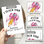 APIILVPQ Teacher Clipboard, Pink Bow Clipboards with Low Profile Clip for Office School Use, Teacher's Day Appreciation Gifts Wooden Clip Boards for Writing Reading - C08