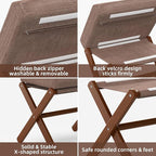 BAMBOOHOMIE Foldable Foot Stool Ottoman, Modern Foot Rest with Bamboo X Legs & Thick Foam Cushion, Folding Foot Stools Small Padded for Bedroom Living Room, Footstool for Chair Couch (Brown - Brown)