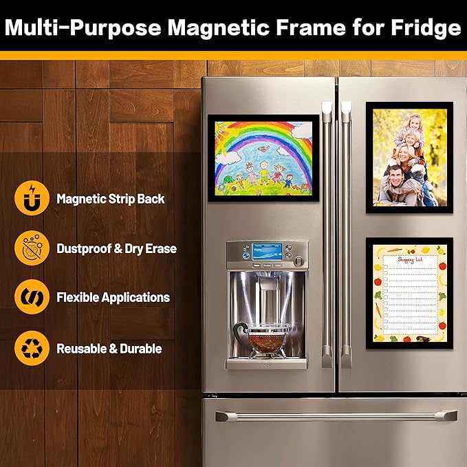 VAIIGO 10-Pack Magnetic Sign Holders 8.5 x 11 - Magnetic Frames for Fridge & Metal Surfaces - Document & Paper Display Holders, Picture/Poster/Photo Frames for Home, Office, Classroom