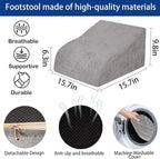 Opuvidity Foot Rest for Under Desk at Work, Ergonomic Under Desk Footrest with Washable Cover for Office, Home & Gaming Leg Elevation Pillow Dark Gray