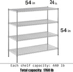 Regal Altair 24" Deep x 54" Wide x 54" Height Wire Shelving Kit | 4-Tier | NSF Commercial Storage Rack Unit
