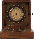 Handmade Brass Sundial Compass with Rosewood Box - Authentic Vintage Maritime & Nautical Decor, Collectible Gift for Him or Her