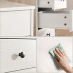 TUSY 5 Drawer File Cabinet - 31.5" H Wood Vertical Filings Chest Under Desk, Classic File Storage Cabinet for Home Office, Small Printer Stand with Drawers, 15.75" W x 19.69" D x 31.5" H, White