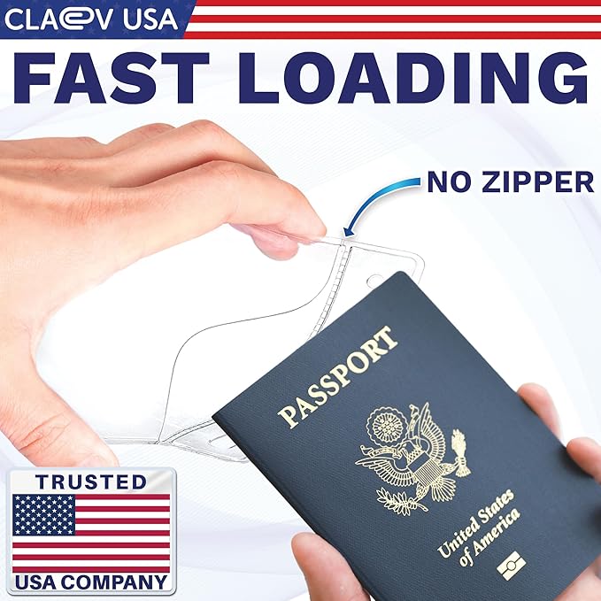 Claev Flexible and Tear Resistant Vertical 4x6 Passport & Card Holders (4x6 Extra Large (XXL), 100 Pack), Clear Zipperless ID Plastic Name Card Badge Holders for Travel, Conferences, Conventions