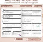 Clever Fox Dated Planner 2026-2027 – Weekly Life Planner Notebook for Time Management – Planner with Habits Tracker & To-Do List (Rose Gold)
