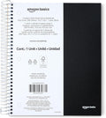 Amazon Basics Notebooks, Wide Ruled Spiral 5 Subject Notebook, For Work and School, 200 Sheets, 8.5 x 10.5 inches, Black, 1-Pack