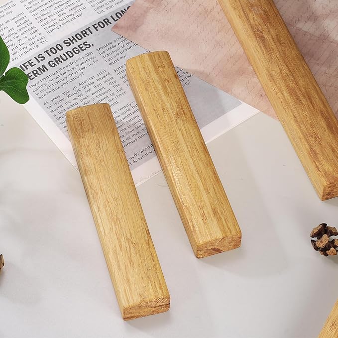 uxcell 1 Pair Calligraphy Paper Weights, 7.1" Wooden Paperweight Desk Accessory for Home Office Calligraphy Practice Drawing Writing, Gift for Writers Professionals, Khaki