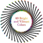 Tebik 45 Pack Planner Colored Pens, 40 Colors Pens with 5 Stencils, Fineliners for Journal Planner Note Calendar Writing Coloring, Drawing, School Office Art Supplies