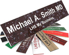 Engraved Name Plates for Door Sign Personalized Cranberry Marble Pattern Plastic Plaque with White Letters - Made in USA 2x4 S5
