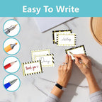 405 PCS Gold Metallic Name Tag, Blank Name Labels in 15 Designs with Permanent Adhesive Writable White Name Tag Stickers for School Office Home (Each Measures 3" x 2")