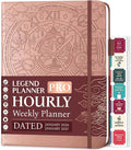 Legend Hourly Schedule Planner PRO Dated Jan 2026-Jan 2027 – Deluxe Weekly & Daily Organizer with Time Slots. Appointment Book Journal for Work & Time Management, A4 Hardcover, Rose Gold