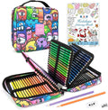 H & B Art Supplies, 120Pack Drawing Supplies for Adults, Color Kit with Holiday Drawing Book, Coloring Book, Oil-Based Coloured Pencils for Artists