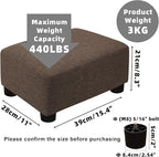 CAROLMADE Small Foot Stool Ottoman Footstool with Legs Under Desk Footrest for Living Room Bedroom and Office,Linen-Brown