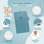 Clever Fox Self-Care Journal Pocket – Daily Reflection Notebook – Mental Health & Personal Development Planner, Meditation & Mood Log (Aquamarine)