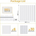 Large Cork Board for Wall 36" x 24" White Bulletin Board with Safe Removable Adhesive Squares for Pictures Photos, Alternative CorkBoard Felt Pin Boards Tiles for Office Classroom Wall Decor - 6 Pack