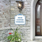 Custom Decorative Sign, Personalized Metal Sign for Business, Driveway, Home, Airbnb, Office Door Plaque, White Background 18x18 Inches, ACM, Fade Resistant, Made in USA