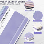 ABERLLS Purple Lined Spiral Journal Notebook with 160 Pages, 8×5.7in, A5 Spiral Notebook, Journaling Notebooks for Work, School, Women, Men, College Ruled Spiral Notebook, Hardcover Leather Journals
