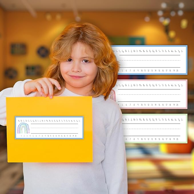 30 Name Tags for Classroom Cubbies, 3x9 in Boho Rainbow Name Plates for Desks, Classroom Must Haves for Teachers Elementary - A01