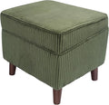 FAGAGA Storage Ottoman with Adjustable Lid, Soft Step Stool, Footrest and Seat, Ottoman Foot Rest for Living Room, Bedroom, Dorm, Green
