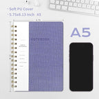 Oneirom Spiral Notebook-6.10" x 8.19" College Ruled Journal with Inner Pockets and 160 Pages,PU Leather Cover Business Journal, Twin-Wire Binding Notebook Perfect for Office & Home School Supplies