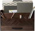 BLU MONACO | Wooden Mail Organizer with Drawer and Compartments | Mail Sorter Organizer Countertop for Desk Entryway | Outgoing Mail Holder Wood Desktop File Storage