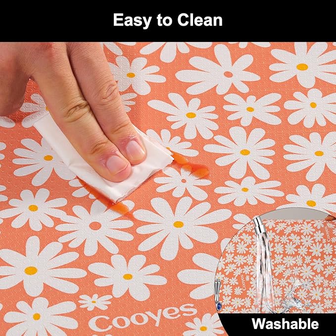 Cooyes Shelf Liner – Premium Non-Adhesive Cabinet & Drawer Liner for Kitchen – Waterproof Shelf Paper with Modern Pattern – Durable EVA Cabinet Mat – Easy to Cut （12" W x 360" L）