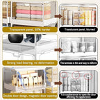 Kmiectse Clear Storage Bin with Lid 3 Pack 【Stackable & Sturdy】 Plastic Multifunctional Folding Storage Bins for Bedroom, Living Room, Study,Room, 23 QT Folding Box with Magnetic Door