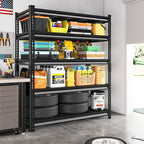 SDXYSTCE 48" W Garage Storage Shelves Heavy Duty, 2800LBS Loads Adjustable Garage Shelving, 5-Tier Metal Shelving Units and Storage Racks, Industrial Utility Shelf,48" Wx18 Dx78 H, Black