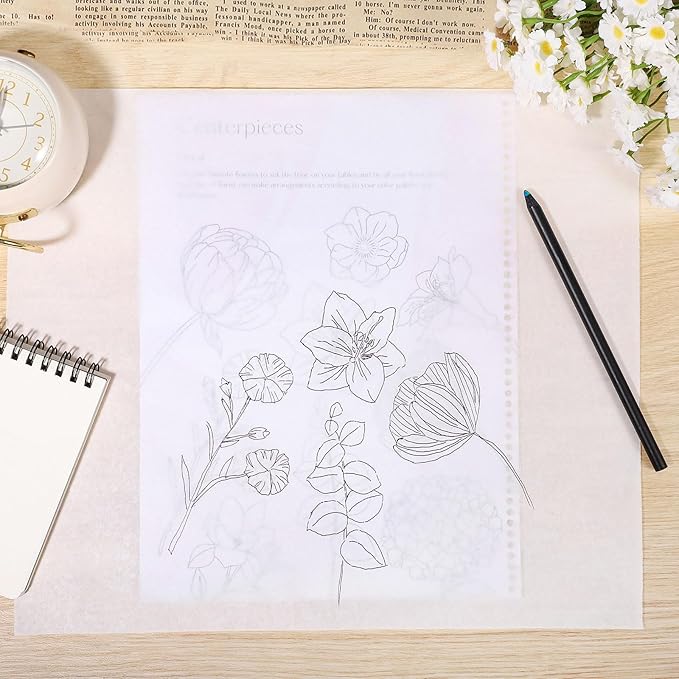 Tracing Paper Roll 17in x 75yd, White Trace Paper Pattern Paper Translucent Tracing Paper for Sewing, Drawing, Sketching, Gift Wrapping