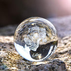 3D Laser Constellation Crystal Ball Crystal Paperweight Full Sphere Glass Fengshui with Sliver-Plated Flowering Stand(Libra)
