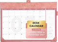 Yoment Desk Calendar 2026-2027, Jan 2026-Dec 2027, Large Desk Calendar with To-Do Lists, 24 Months Leather Desk Pad Wall Calendar with PVC Cover for Work Office School Home Women Men, 17 x 12, Pink
