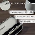 ELMA VADA STUDIO Custom Engraved Mechanical Pencil – Personalized 0.7mm Refillable Drafting Tools – Gift for Architects, Engineers, Students, Designers, Graduation (Chrome Pen Engraved)