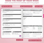 Clever Fox Planner Large – Undated Weekly & Monthly Planner for Productivity, Time Management & Goals – Organizer Journal – 7x10” (Hot Pink)