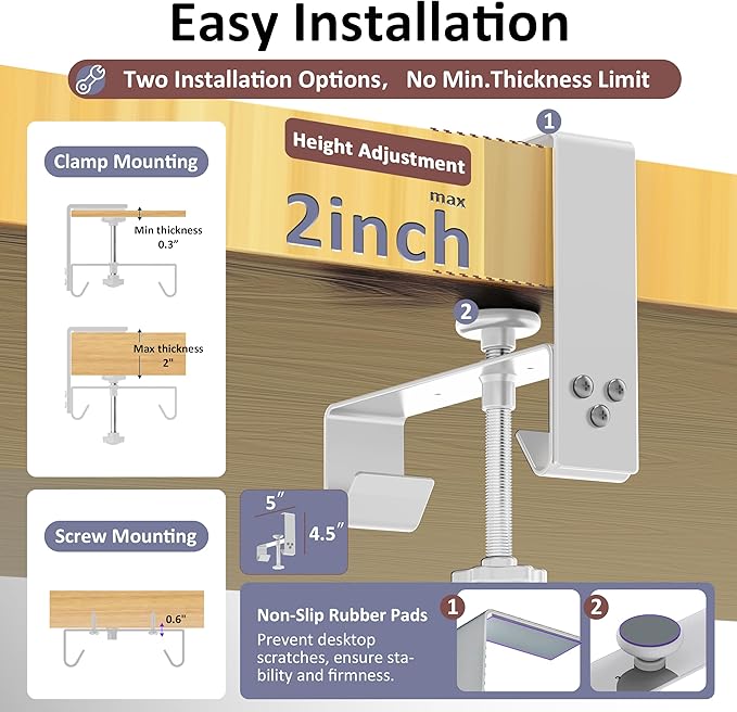 Cotohim Under Desk Cable Management Tray - Under Desk Cord Management - Clamp/Screw Mount - Fabric Wire Management - Cable Raceways Tray Cord Hiders for Office/Home (Beige, 35.8"×5.6")