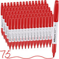 Affisure Red Permanent Markers Bulk, 75 Count, Quick Drying and Fade Resistant, Fine Point Marker works on Paper, Plastic, Metal, Wood, Perfect for Classroom, Home, Office