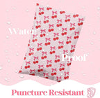 Pretty Package Store 6x9 Designer Poly Mailer 100 Pack Heavy Duty Waterproof Self Seal Shipping Bags for Small Business Large Mailing Envelopes Bulk Tear Resistant Packaging Pink Stripe Cherry Fruit