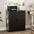 TaskStorz Metal Storage Cabinet 36" H, Garage Storage Cabinet with 2 Lockable Doors and 1 Drawer, Steel File Cabinets with Adjustable Shelves for Home Office, Garage, School, Apartment, Warehouse