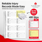 The Spoiled Office Injury Slip Book with Carbonless Duplicates 400 Pcs - 2 3/4"x3 3/4"- Easy Tracking Log Book for School Carbon Copy, School Supplies, Office Supplies for Desk, Spiral Bound